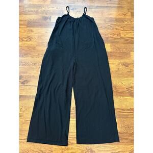 Melrose and Market Black Cotton Slouchy Jumpsuit - Large Chic Comfort Casual